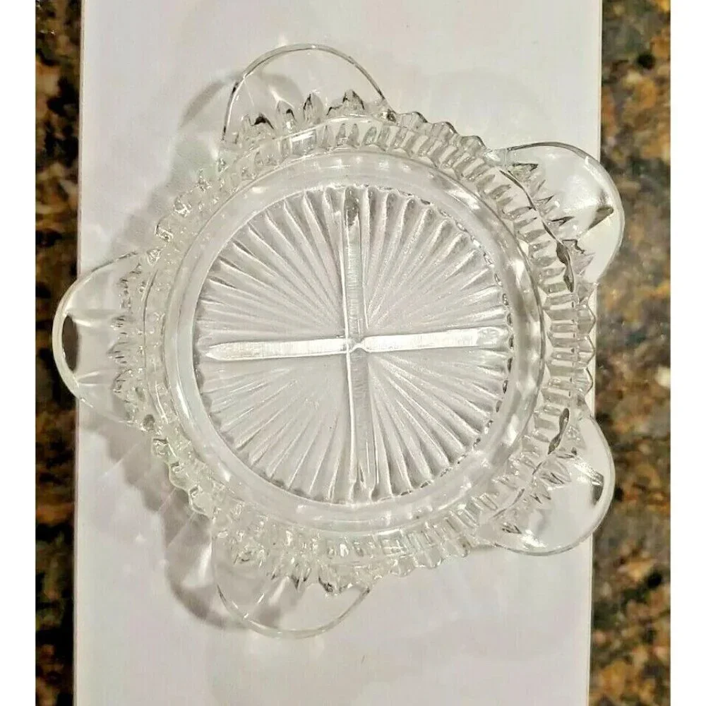Vintage Anchor Hocking Clear Glass Fire King Queen Anne Series Star Ashtray